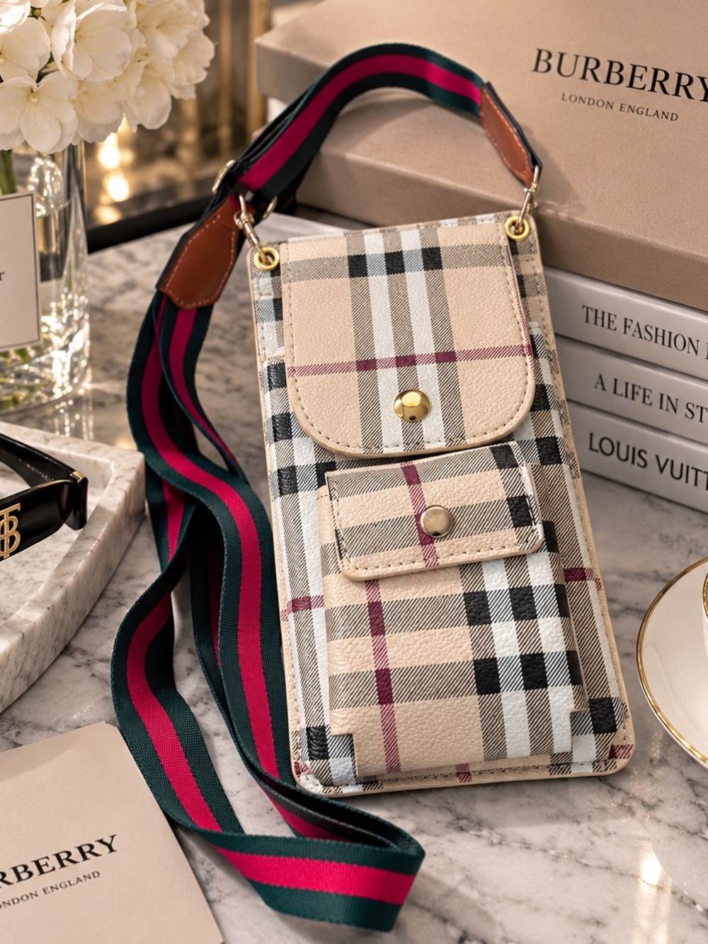 New Check Pattern Crossbody Bag